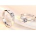 9292 simulation diamond men and women couple live mouth wedding ring silver-plated copper single diamond opening ring jewelry