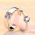 9292 simulation diamond men and women couple live mouth wedding ring silver-plated copper single diamond opening ring jewelry