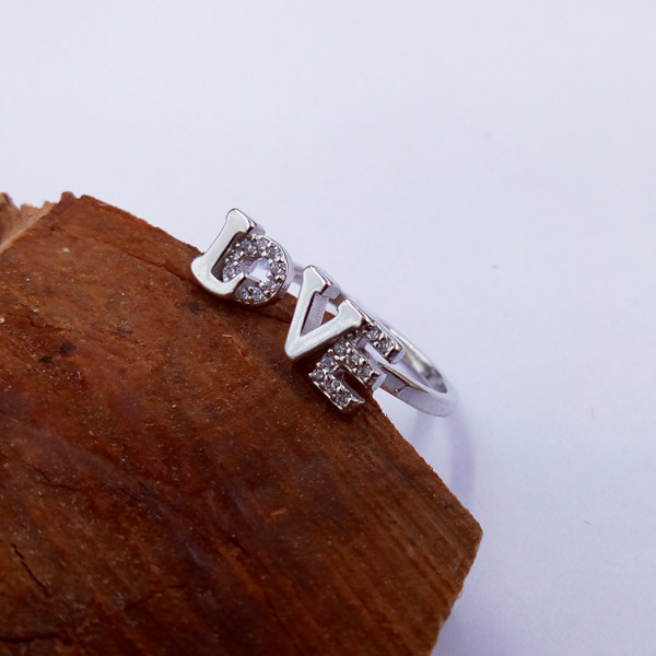 9301 LOVE ADJUSTABLE AMERICAN-DIAMOND RING 9301 LOVE ADJUSTABLE AMERICAN-DIAMOND RING