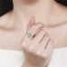 9302 SHIMMERING HEART ADJUSTABLE AD RING