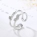 9303 SILVERETTE LOVE HEART ADJUSTABLE AD DUAL RING