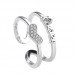 9303 SILVERETTE LOVE HEART ADJUSTABLE AD DUAL RING