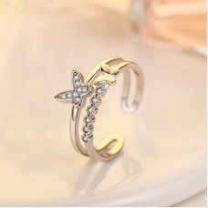 9304  BUTTERFLIES ADJUSTABLE DUAL AD RING