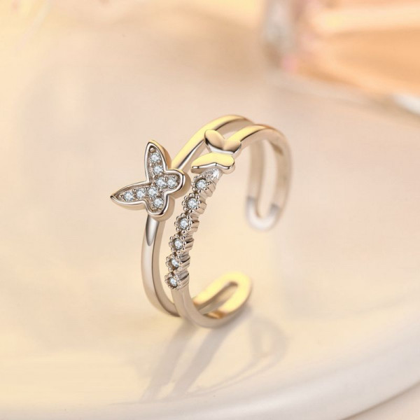 9304 BUTTERFLIES ADJUSTABLE DUAL AD RING 9304 BUTTERFLIES ADJUSTABLE DUAL AD RING