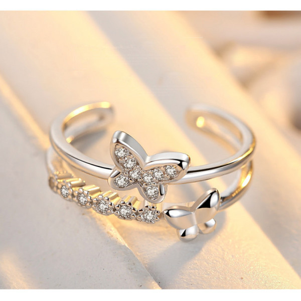 9304 BUTTERFLIES ADJUSTABLE DUAL AD RING 9304 BUTTERFLIES ADJUSTABLE DUAL AD RING