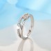 9305 SILVER LAYERED HEARTS ADJUSTABLE AD RING