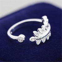 9306 LAVISH LIVELY LEAVES AMERICAN DIAMOND RING