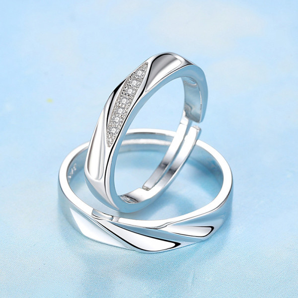 9310 Couples Wedding And Engagement Bands Engraving Rings (Adjustable)