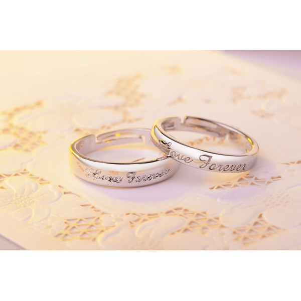 9339 Love Forever engraved fashion simple  wedding proposal men and women