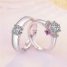 9351 Silver Plated White Gold Beautifully Wedding/Engagement Opening Couple Rings