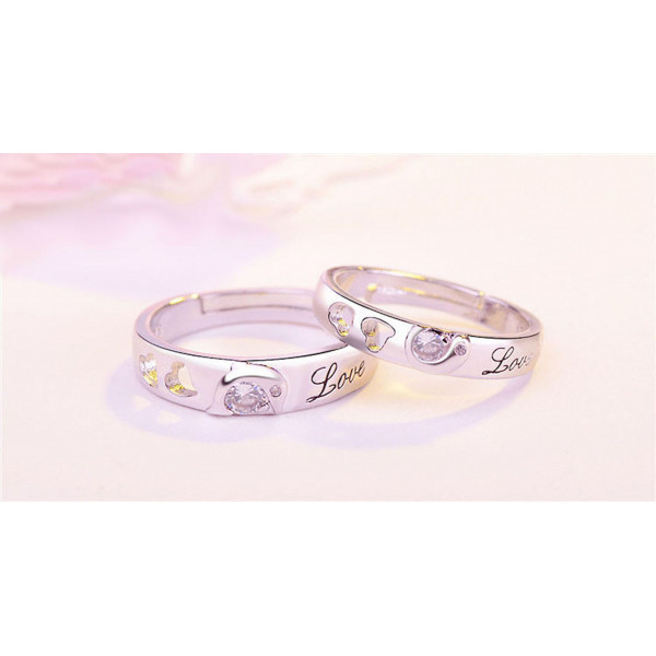 9352 Couple Ring Fashion Romantic Forever Concubine Dolphin Love Couple Men & Women Wedding Ring Jewelry Love Gift