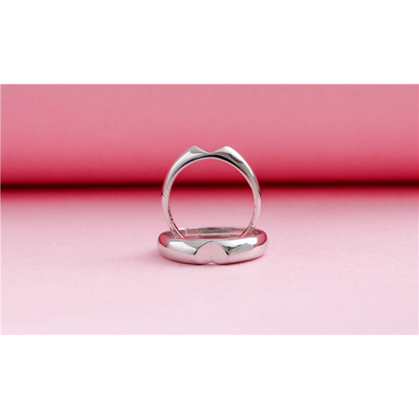 9355 Hot Unique Lovers Silver Rings For Couple Finger Ring heart Adjustable