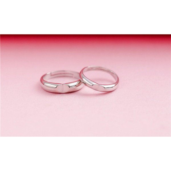 9355 Hot Unique Lovers Silver Rings For Couple Finger Ring heart Adjustable