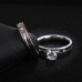 #9279 Stainless Steel Wedding Ring For Lovers IP SILVER Color Crystal CZ Couple Rings Set Men Women Engagement Wedding Rings