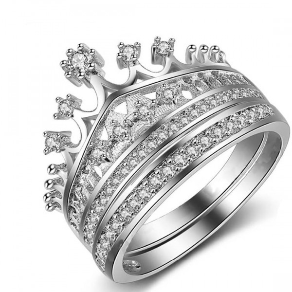 #9006 Women's Fashion Queen Crown Pattern Ring Set Rhinestone Two-piece Rings #9006 Women's Fashion Queen Crown Pattern Ring Set Rhinestone Two-piece Rings