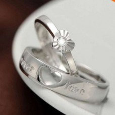 #9282 CROWN ADJUSTABLE AMERICAN FOREVER LOVE COUPLE RING