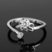 9362 couple ring South Korea silver ring can adjust the opening of the zircon