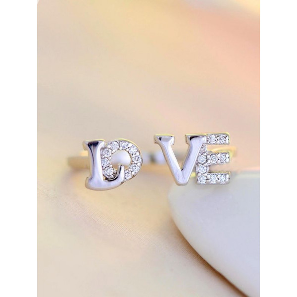 9301 LOVE ADJUSTABLE AMERICAN-DIAMOND RING 9301 LOVE ADJUSTABLE AMERICAN-DIAMOND RING