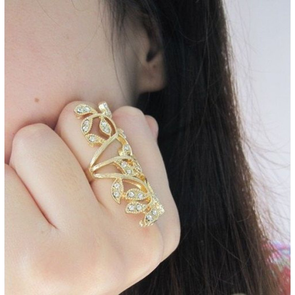 9026 New Style Ring Luxury Elegant Charm Zircon Flower Crystal Gold Plated Ring