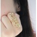 9026 New Style Ring Luxury Elegant Charm Zircon Flower Crystal Gold Plated Ring