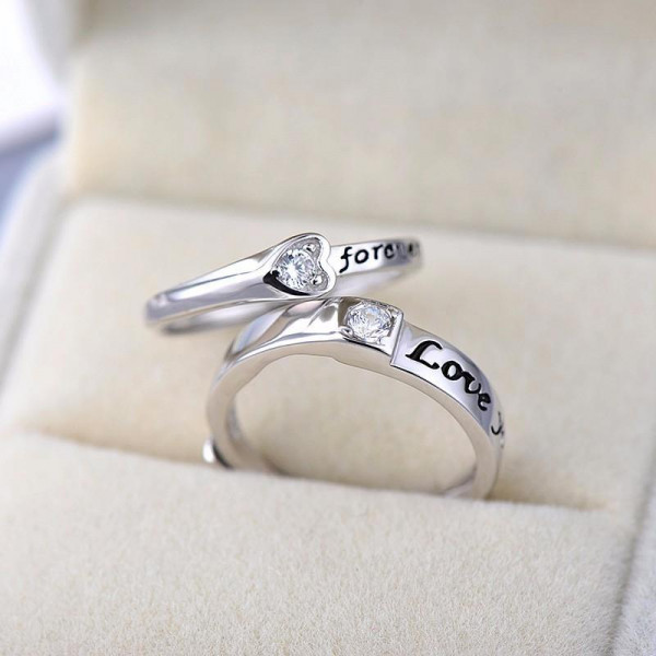 9288 Sterling Silver Love You Forever Couple Rings Adjustable Ring Best Gift 9288 Sterling Silver Love You Forever Couple Rings Adjustable Ring Best Gift