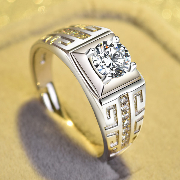 9315 Standard Sterling Silver Girlfriend Boyfriend Ring (Adjustable)
