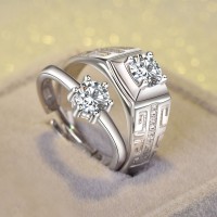 9315 Standard Sterling Silver Girlfriend Boyfriend Ring (Adjustable)